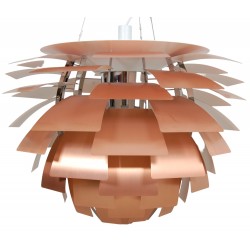 Poul Henningsen nyrenoveret kobber Kogle lampe 84 Cm.