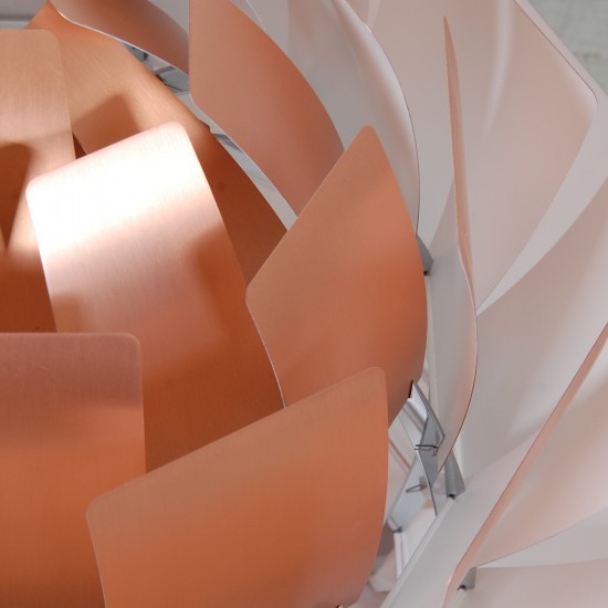 Poul Henningsen nyrenoveret kobber Kogle lampe 84 Cm.