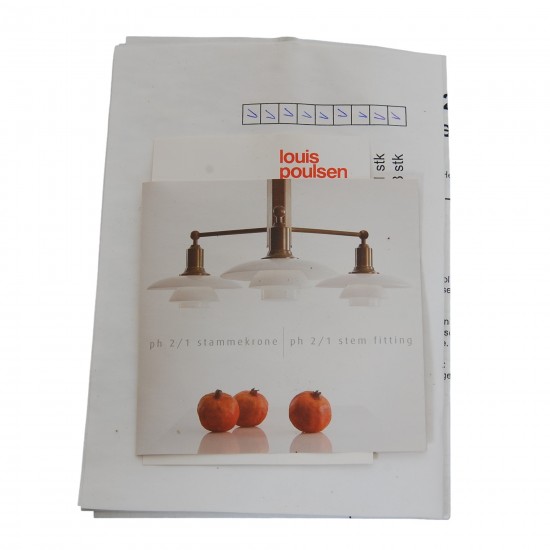 Poul Henningsen PH 2/2 lysekrone af bruneret messing i original emballage