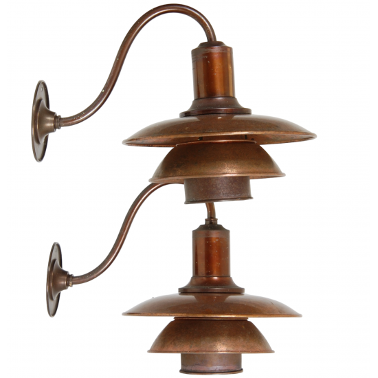 Set Poul Henningsen wall lamps of copper