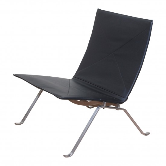 Poul Kjærholm PK-22 lounge chair reupholstered in leather