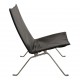 Poul Kjærholm PK-22 lounge chair in patinated black leather