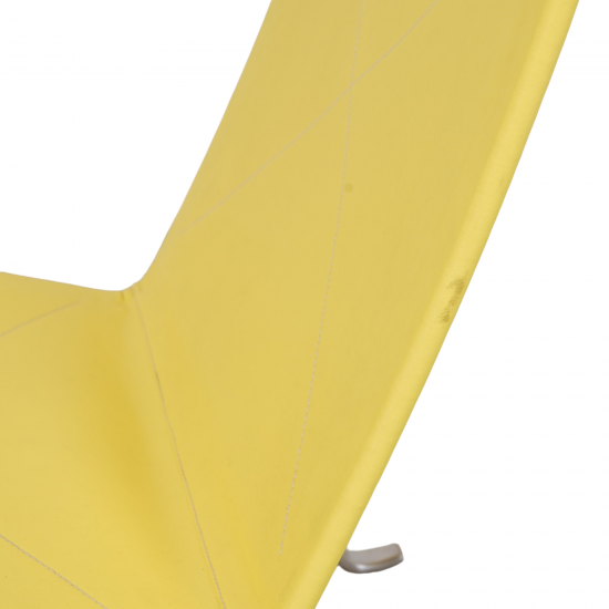 Poul Kjærholm PK-22 lounge chair in yellow fabric