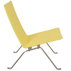 Poul Kjærholm PK-22 lounge chair in yellow fabric