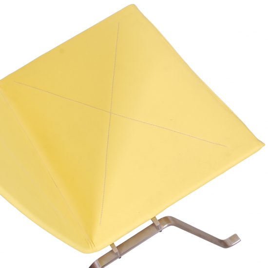 Poul Kjærholm PK-22 lounge chair in yellow fabric