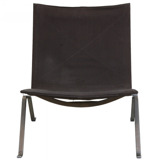 Poul Kjærholm PK-22 lounge chair in dark grey canvas fabric