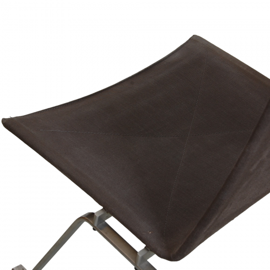 Poul Kjærholm PK-22 lounge chair in dark grey canvas fabric