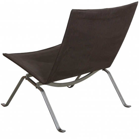 Poul Kjærholm PK-22 lounge chair in dark grey canvas fabric