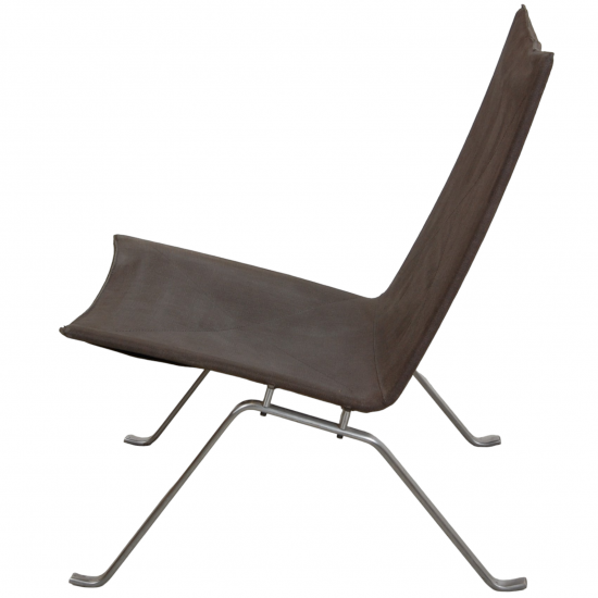 Poul Kjærholm PK-22 lounge chair in dark grey canvas fabric