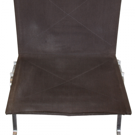 Poul Kjærholm PK-22 lounge chair in dark grey canvas fabric