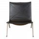 Poul Kjærholm PK-22 lounge chair in patinated black leather