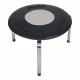 Poul Kjærholm PK-33 ottoman newly upholstered with black aniline leather