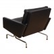 Poul Kjærholm Set of PK-31 black patinated leather armchairs