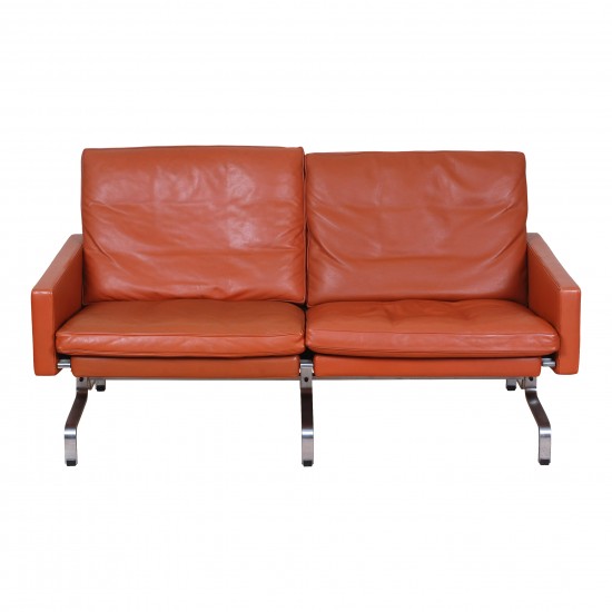 Poul Kjærholm PK-31/2 sofa from Kold Christensen with cognac leather