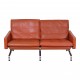 Poul Kjærholm PK-31/2 sofa from Kold Christensen with cognac leather