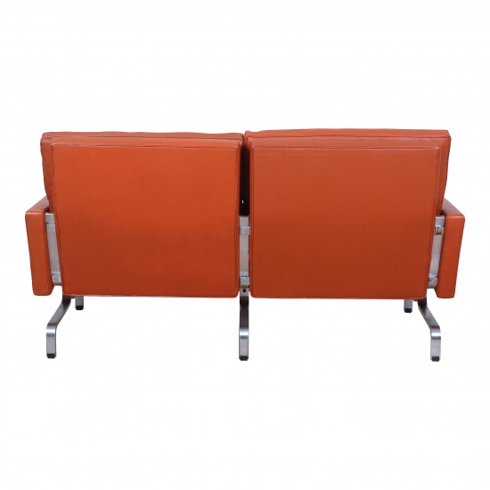 Poul Kjærholm PK-31/2 sofa from Kold Christensen with cognac leather