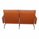 Poul Kjærholm sofa PK-31/2 newly upholstered with cognac aniline leather