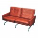 Poul Kjærholm PK-31/2 sofa i rødbrunt patineret læder