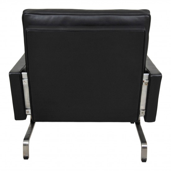 Poul Kjærholm PK-31/1 Armchair newly upholstered in black aniline leather 