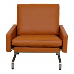 Poul Kjærholm PK-31/1 lænestol nybetrukket i cognac anilin læder