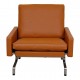 Poul Kjærholm PK-31/1 Lounge chair reupholstered in cognac Nevada aniline leather