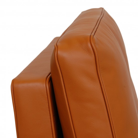 Poul Kjærholm PK-31/1 Lounge chair reupholstered in cognac Nevada aniline leather