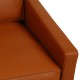 Poul Kjærholm PK-31/1 Lounge chair reupholstered in cognac Nevada aniline leather