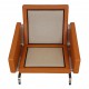 Poul Kjærholm PK-31/1 Lounge chair reupholstered in cognac Nevada aniline leather