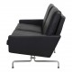 Poul Kjærholm PK-31/2 2person sofa, newly upholstered with black aniline leather