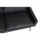 Poul Kjærholm PK-31/2 2pers sofa, nypolstret med sort anilin læder