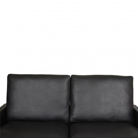 Poul Kjærholm PK-31/2 2person sofa, newly upholstered with black aniline leather