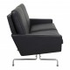 Poul Kjærholm PK-31/2 2person sofa, newly upholstered with black aniline leather