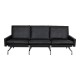 Poul Kjærholm PK-31/3 sofa reupholstered in black aniline leather
