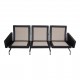 Poul Kjærholm PK-31/3 sofa reupholstered in black aniline leather