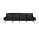 Poul Kjærholm PK-31 4.seater sofa reupholstered in black aniline leather