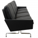 Poul Kjærholm PK-31 4.seater sofa reupholstered in black aniline leather