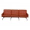 Poul Kjærholm PK-31/3 sofa with patinated cognac leather from Kold Christensen