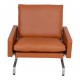 Poul Kjærholm PK-31/1 armchair newly upholstered with cognac aniline leather