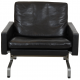 Poul Kjærholm PK-31/1 lounge chair in black leather by Kold Christensen