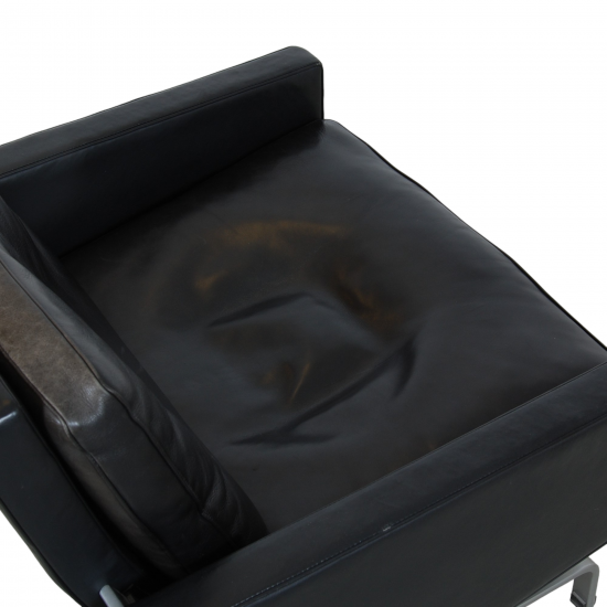 Poul Kjærholm PK-31/1 lounge chair in black leather by Kold Christensen