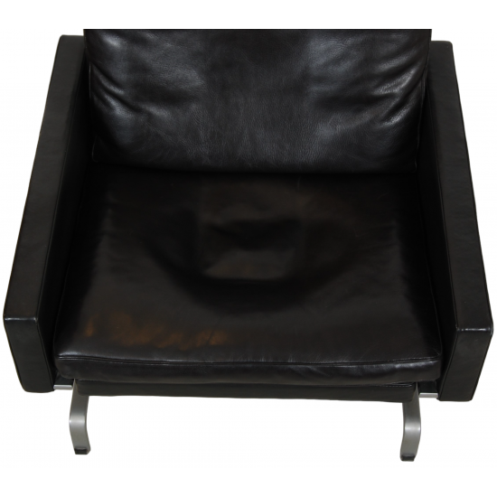 Poul Kjærholm PK-31/1 lounge chair in black leather by Kold Christensen