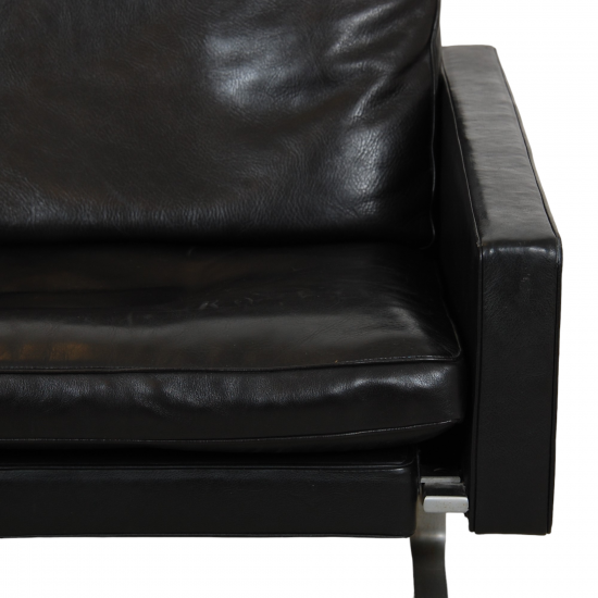 Poul Kjærholm PK-31/1 lounge chair in black leather by Kold Christensen