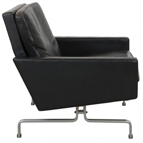 Poul Kjærholm PK-31/1 lounge chair in black leather by Kold Christensen