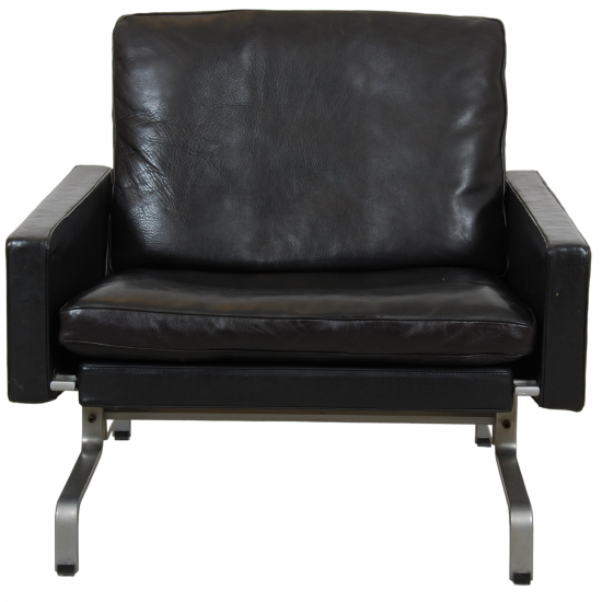 Poul Kjærholm PK-31/1 lounge chair in black leather by Kold Christensen