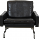 Poul Kjærholm PK-31/1 lounge chair in black leather by Kold Christensen