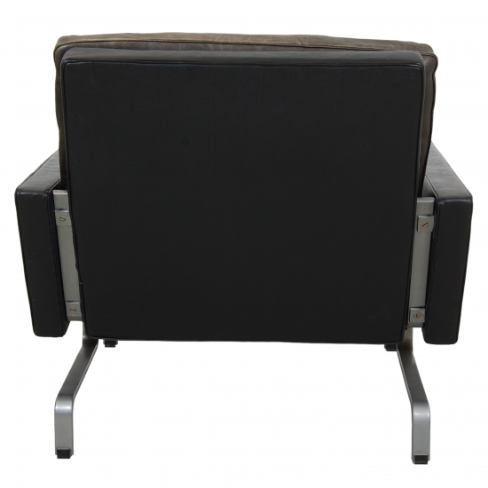 Poul Kjærholm PK-31/1 lounge chair in black leather by Kold Christensen