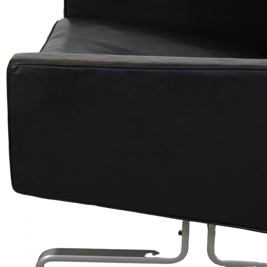 Poul Kjærholm PK-31/1 lounge chair in black leather by Kold Christensen