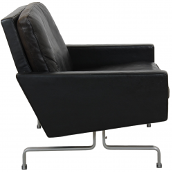 Poul Kjærholm PK-31/1 lænestol i sort læder, Kold Christensen