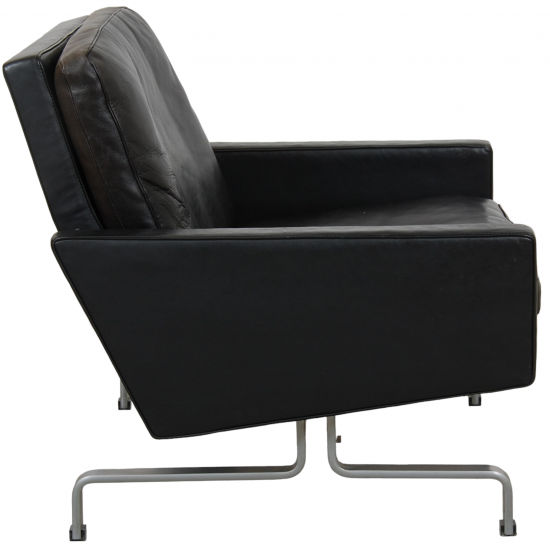 Poul Kjærholm PK-31/1 lounge chair in black leather by Kold Christensen