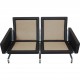 Poul Kjærholm PK-31 2.seater sofa reupholstered in black Bizon leather